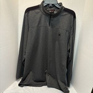 Spyder Sweater Mens 2XL Long Sleeve 1/4 Zip Pullover Active Gray Active